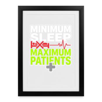 Night Shift Nurse, Tired - Framed poster (27 × 37 cm) - black - Front