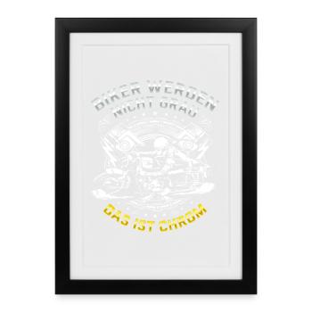 Biker werden nicht grau das ist Chrom Motorrad - Gerahmtes Poster (27 × 37 cm) - Schwarz - Vorne