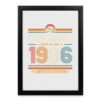 40th Birthday Gift Vintage June Vintage 1986 - Framed poster (27 × 37 cm) - black - Front