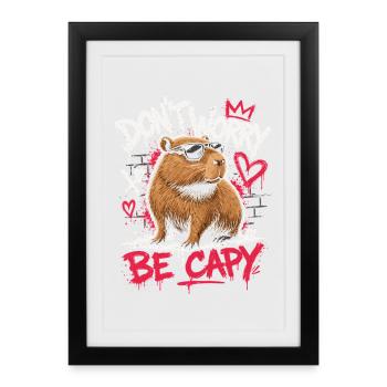 Ne t’inquiète pas, sois capy - Affiche encadrée (27 × 37 cm) - noir - Devant