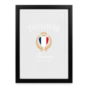 Toulouse France Coat of Arms Crown – Travel Souvenir - Framed poster (27 × 37 cm) - black - Front