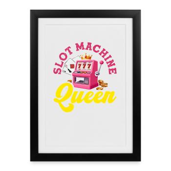 Jackpot du Casino Reine des Machines à Sous Roses - Affiche encadrée (27 × 37 cm) - noir - Devant