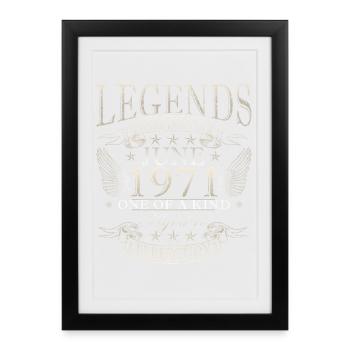 55th Birthday Gift Vintage June Vintage 1971 - Framed poster (27 × 37 cm) - black - Front