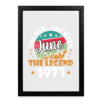 Man Myth June Legend 1971 - Framed poster (27 × 37 cm) - black - Front