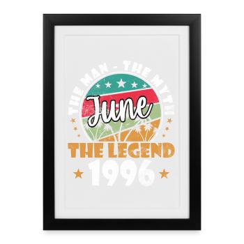 June The Legend 1996 Retro Circle - Framed poster (27 × 37 cm) - black - Front