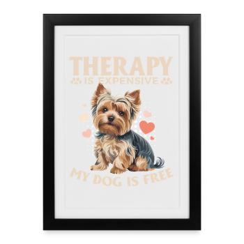 Yorkshire Terrier Yorkshire Race de chien Yorkshire - Affiche encadrée (27 × 37 cm) - noir - Devant