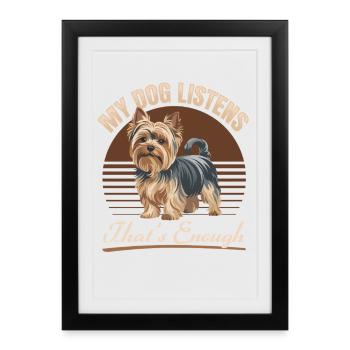Yorkshire Terrier Yorkshire Race de chien Yorkshire - Affiche encadrée (27 × 37 cm) - noir - Devant