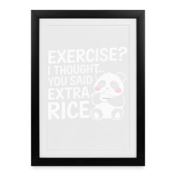 Panda calls for extra rice - Framed poster (27 × 37 cm) - black - Front