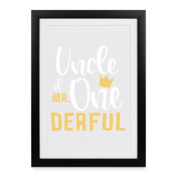 Uncle of One Derful Crown Tee - Framed poster (27 × 37 cm) - black - Front
