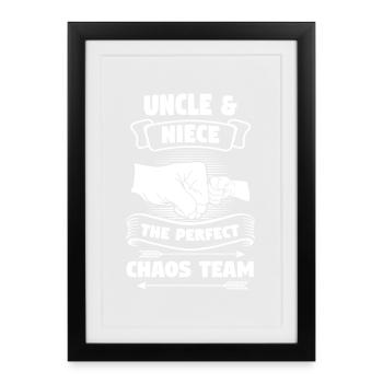 Équipe du Chaos Oncle Nièce - Affiche encadrée (27 × 37 cm) - noir - Devant
