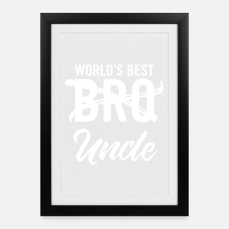 World's Best Bro Onkel - Gerahmtes Poster (27 × 37 cm) - Schwarz