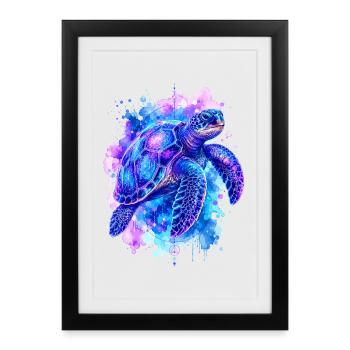 Sea turtle, turtle, water turtle - Framed poster (27 × 37 cm) - black - Front