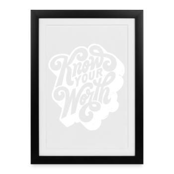 know your worth - Framed poster (27 × 37 cm) - black - Front