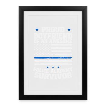 Petit ami fier d’une formidable Académie de police - Affiche encadrée (27 × 37 cm) - noir - Devant