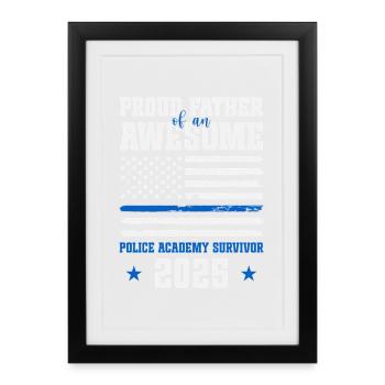 Père fier d’une académie de police géniale - Affiche encadrée (27 × 37 cm) - noir - Devant