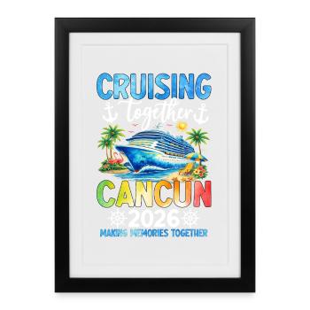Croisière ensemble Cancún 2026 - Affiche encadrée (27 × 37 cm) - noir - Devant
