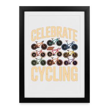 Célébrez le Cyclisme Rétro - Affiche encadrée (27 × 37 cm) - noir - Devant