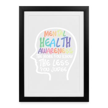 Mental Health Awareness: Less Judgment - Framed poster (27 × 37 cm) - black - Front