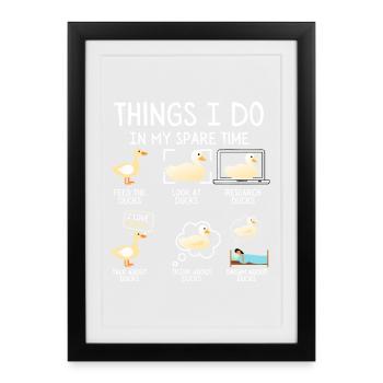 Temps libre de la vie de canard - Affiche encadrée (27 × 37 cm) - noir - Devant