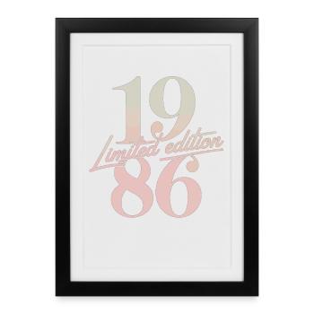 Vintage 1986 Limited Edition Retro - Framed poster (27 × 37 cm) - black - Front
