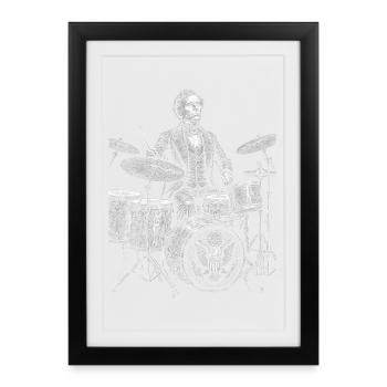 Franklin Pierce plays drums - Framed poster (27 × 37 cm) - black - Front