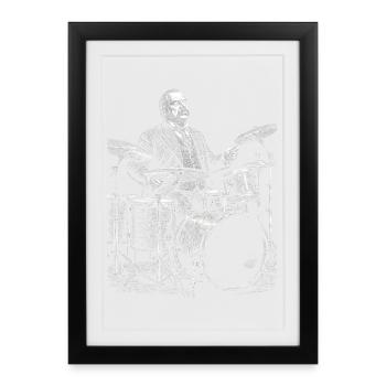 Grover Cleveland joue de la batterie - Affiche encadrée (27 × 37 cm) - noir - Devant