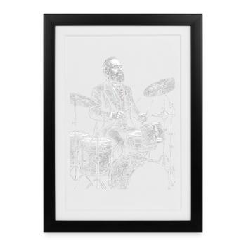 James A. plays drums - Framed poster (27 × 37 cm) - black - Front