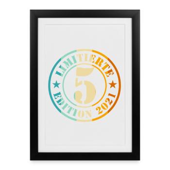 5e anniversaire, jeunes filles - Affiche encadrée (27 × 37 cm) - noir - Devant