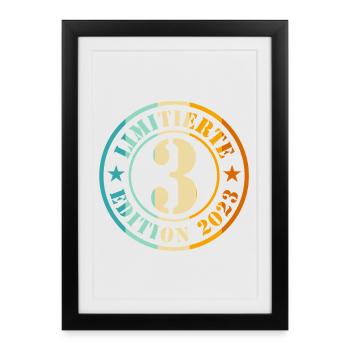 3e anniversaire, jeunes filles - Affiche encadrée (27 × 37 cm) - noir - Devant