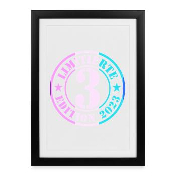 3e anniversaire, jeunes filles - Affiche encadrée (27 × 37 cm) - noir - Devant