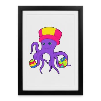 Œufs de Pâques de Poulpe - Affiche encadrée (27 × 37 cm) - noir - Devant