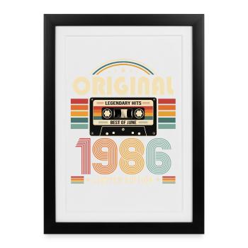 40th Birthday Gift Vintage June Vintage 1986 - Framed poster (27 × 37 cm) - black - Front