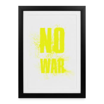 NO WAR – Statement for peace against war - Framed poster (27 × 37 cm) - black - Front