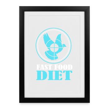 Chasse au pigeon Chasseurs - Affiche encadrée (27 × 37 cm) - noir - Devant