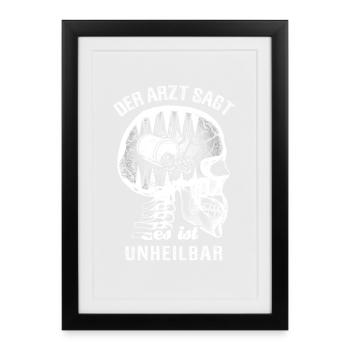 Der Arzt sagt es ist unheilbar - Backgammon - Gerahmtes Poster (27 × 37 cm) - Schwarz - Vorne