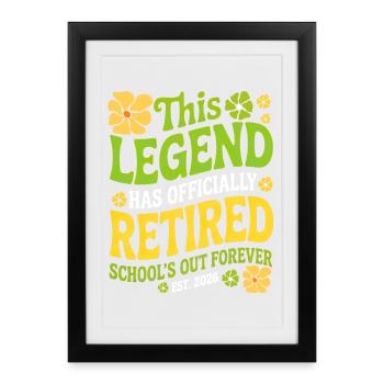 teacher Retirement Gifts for Teachers Retirement - Framed poster (27 × 37 cm) - black - Front
