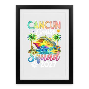 Équipe de croisière de Cancún 2027 - Affiche encadrée (27 × 37 cm) - noir - Devant