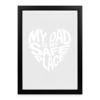 Mon père est mon refuge - Affiche encadrée (27 × 37 cm) - noir - Devant