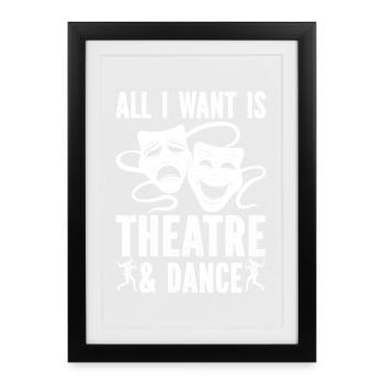 Le théâtre Tout ce que je veux, c’est un cadeau musical d’acteur - Affiche encadrée (27 × 37 cm) - noir - Devant