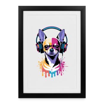 Casques Chihuahua - Affiche encadrée (27 × 37 cm) - noir - Devant