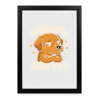Chien à vue latérale bombastique - Affiche encadrée (27 × 37 cm) - noir - Devant