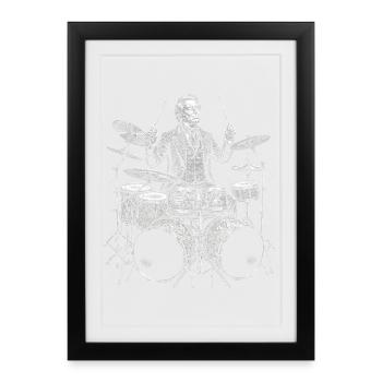 Millard Fillmore plays drums - Framed poster (27 × 37 cm) - black - Front