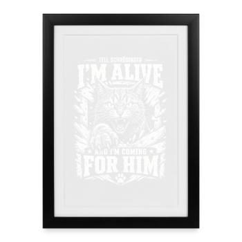 Schrödinger Cat Alive Shirt - Framed poster (27 × 37 cm) - black - Front