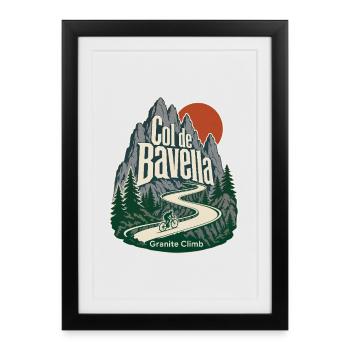 Col de Bavella Granite Climb Corsica Road Cycling - Gerahmtes Poster (27 × 37 cm) - Schwarz - Vorne