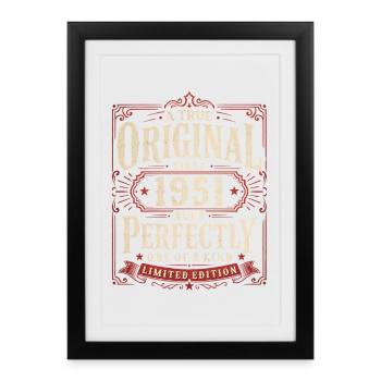 75th Birthday Gift Original Vintage 1951 - Framed poster (27 × 37 cm) - black - Front