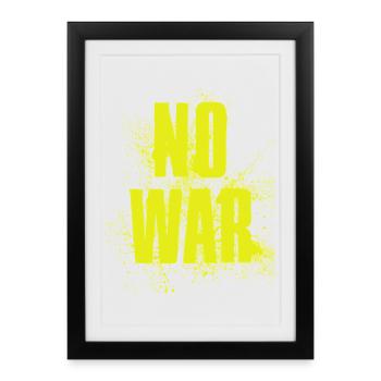 NO WAR – Statement for peace against war - Framed poster (27 × 37 cm) - black - Front