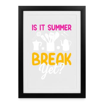 Déjà les vacances d’été ? Motif de cuisine - Affiche encadrée (27 × 37 cm) - noir - Devant