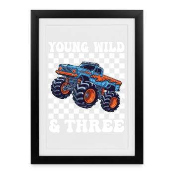 Young Wild & Three Monster Truck - Affiche encadrée (27 × 37 cm) - noir - Devant