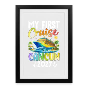 Ma première croisière Cancún 2027 - Affiche encadrée (27 × 37 cm) - noir - Devant