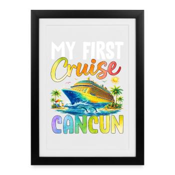 Ma première croisière à Cancún - Affiche encadrée (27 × 37 cm) - noir - Devant